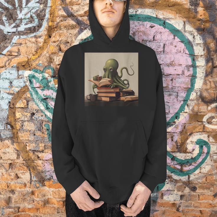 Octopus Reads a Book Book Lovers Men Hoodie Octopus Reads a Book Book Lovers Men Hoodie