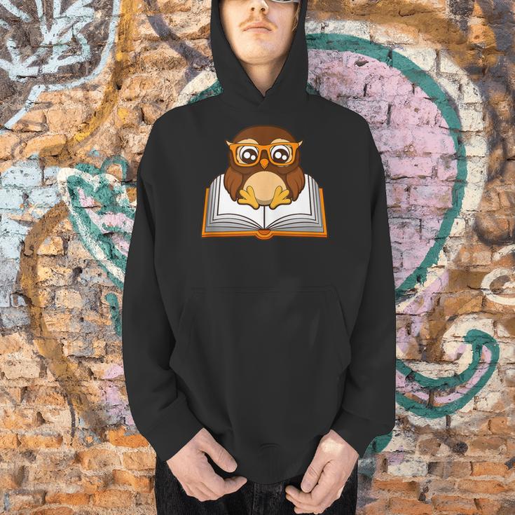 Owl Book Literature Book Reading Men Hoodie