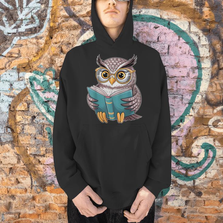 Owl Reading A Book Owls Wearing Glasses Librarian Men Hoodie