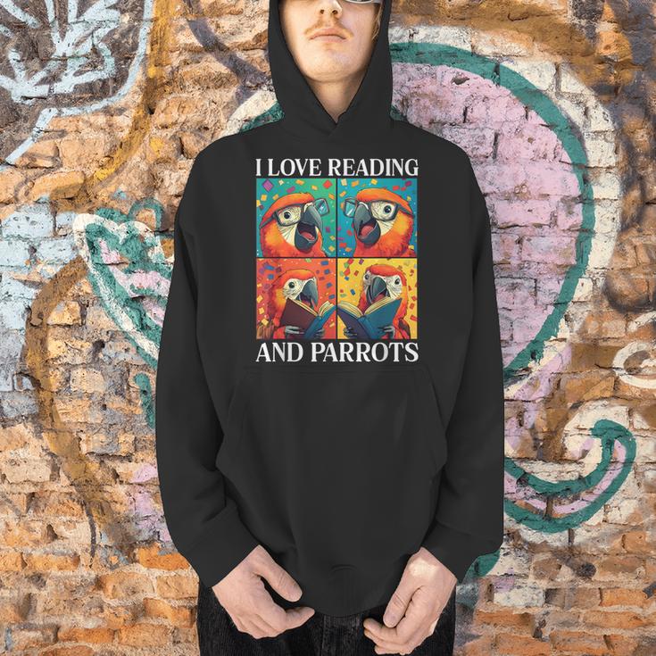 Parrot Love Reading And Parrots Child Book Lover Men Hoodie