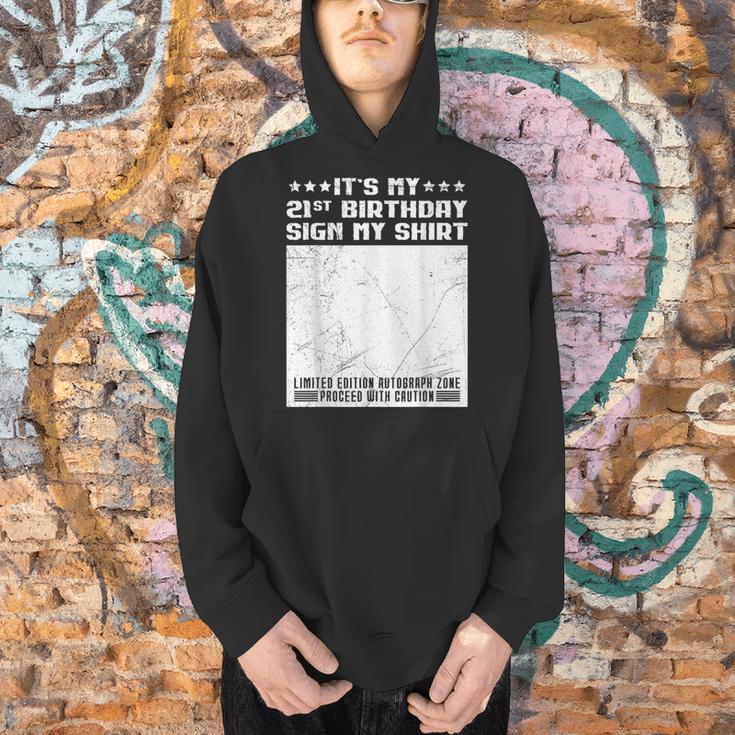 Party It's My 21st Birthday Sign My Shirt Guestbook Men Hoodie Party It's My 21st Birthday Sign My Shirt Guestbook Men Hoodie