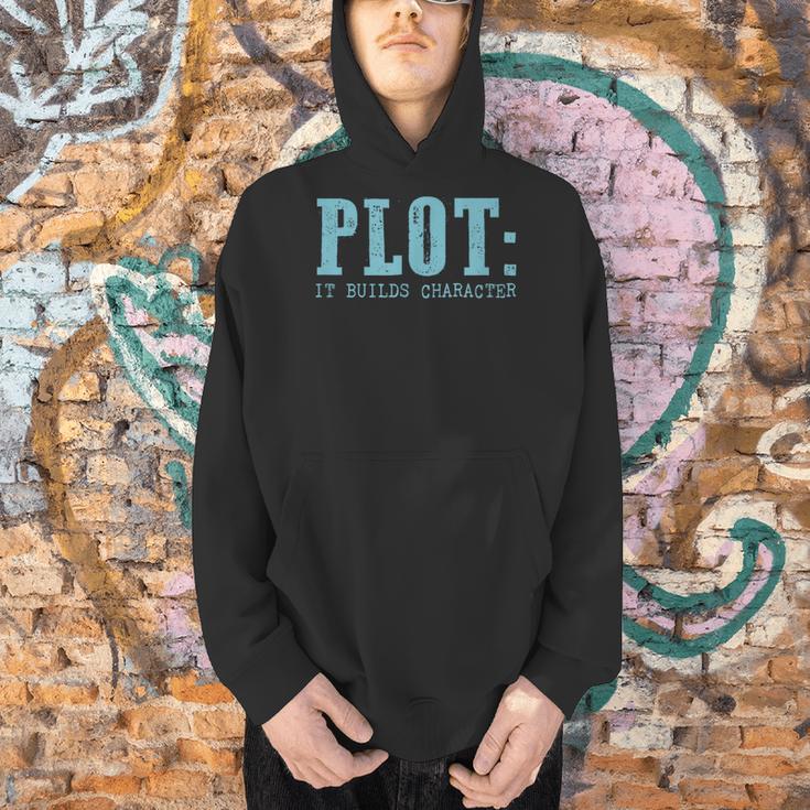 Plot It Builds Character Book Reading Literary Pun Men Hoodie