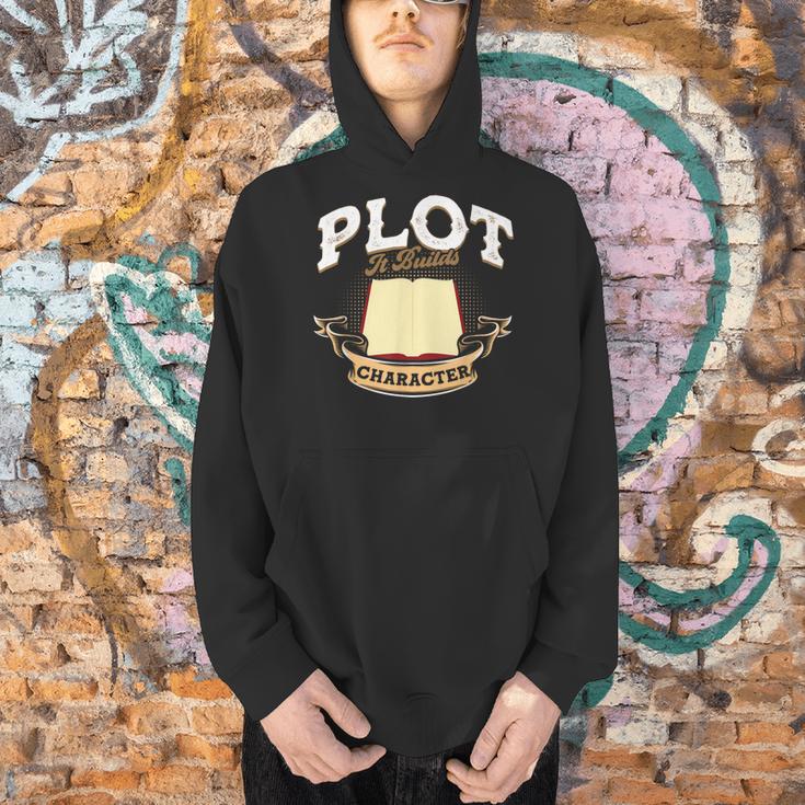 Plot It Builds Character Book Reading Men Hoodie