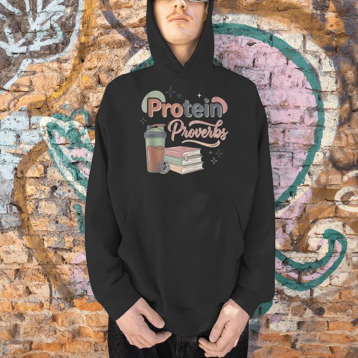 Protein And Proverbs Protein Workout Book Lover Gym Men Hoodie