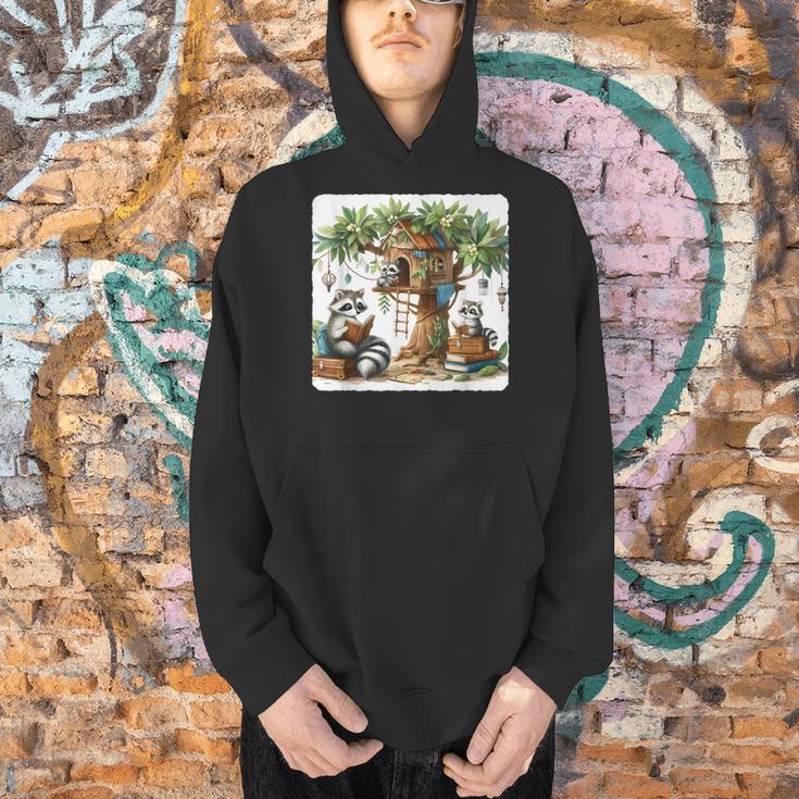 Raccoon Family Reading Around Treetop Home Books Adventure Men Hoodie Raccoon Family Reading Around Treetop Home Books Adventure Men Hoodie