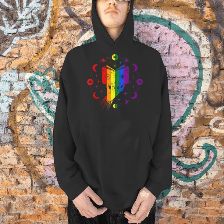 Rainbow Book With Stars And Moon Phases Gay Pride LGBT Men Hoodie Rainbow Book With Stars And Moon Phases Gay Pride LGBT Men Hoodie