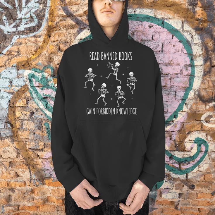 Read Banned Books Gain Forbidden Knowledge Skeletons Men Hoodie