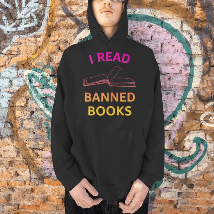 I Read Banned Books Pink-Yellow Literature Activist Men Hoodie