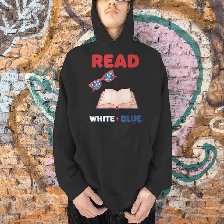 Read Blue Patriotic Book Lover Girls Independence Men Hoodie