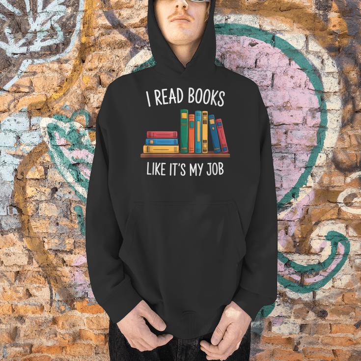 I Read Books Like Its My Job Reading Humor Men Hoodie
