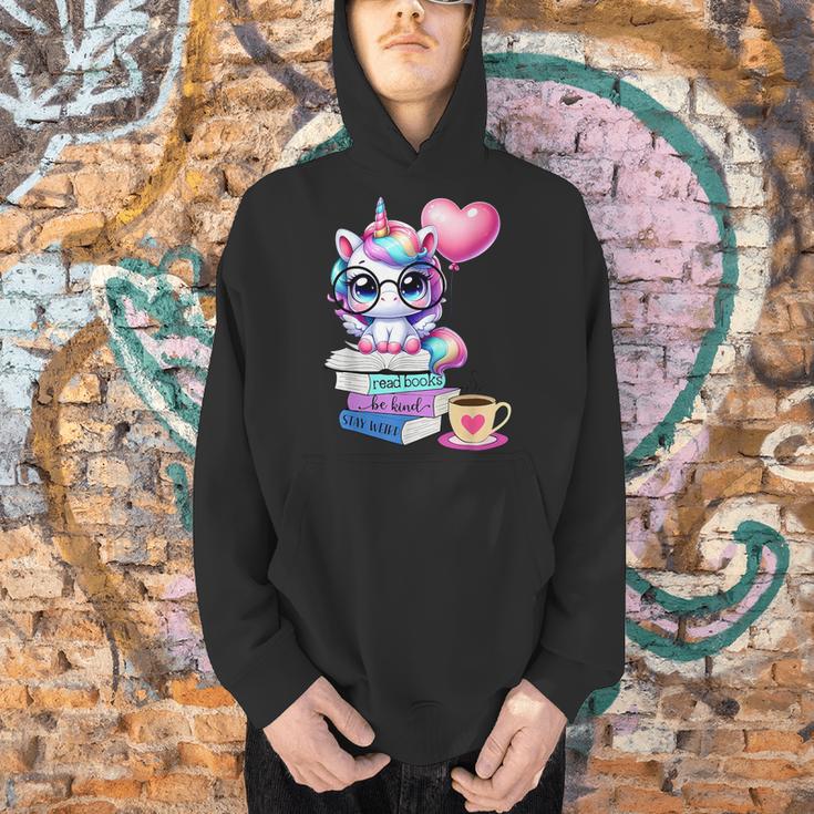 Read Books Be Kind Stay Weird Cute Unicorn Reading Librarian Men Hoodie Read Books Be Kind Stay Weird Cute Unicorn Reading Librarian Men Hoodie