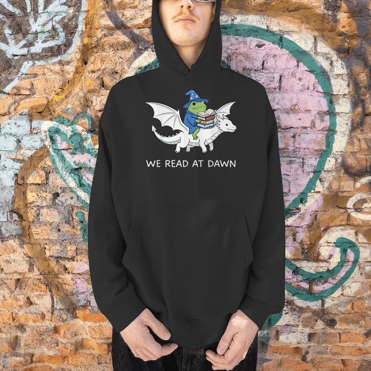 We Read At Dawn Bookish Frog Wizard Reading Men Hoodie We Read At Dawn Bookish Frog Wizard Reading Men Hoodie