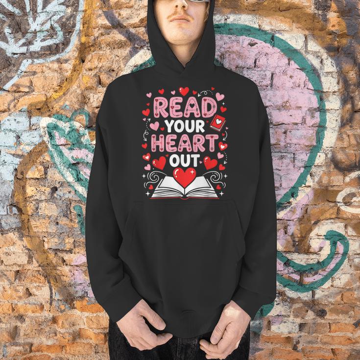 Read Your Heart Out Valentine Reading Book Lover Teacher Men Hoodie