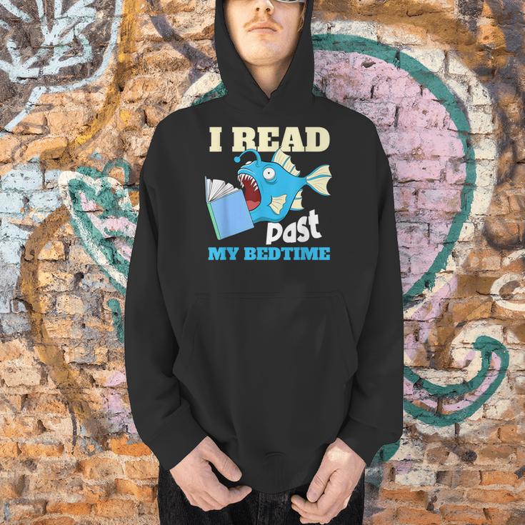 I Read Past My Bed Time Book Reading Anglerfish Librarian Men Hoodie