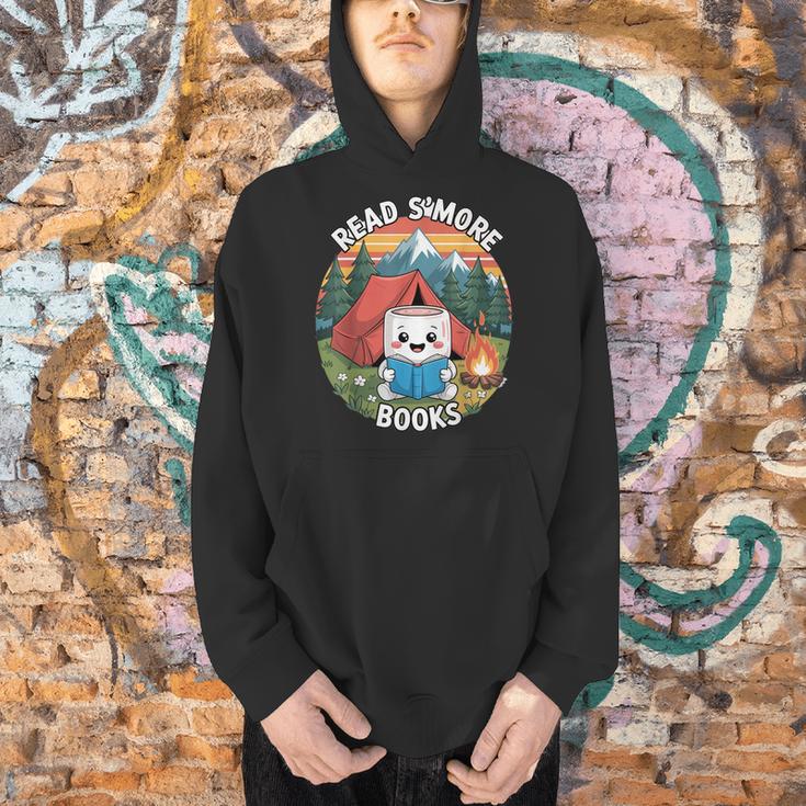 Read Smore Books Cute Marshmallow Camp Reading Library Kids Men Hoodie