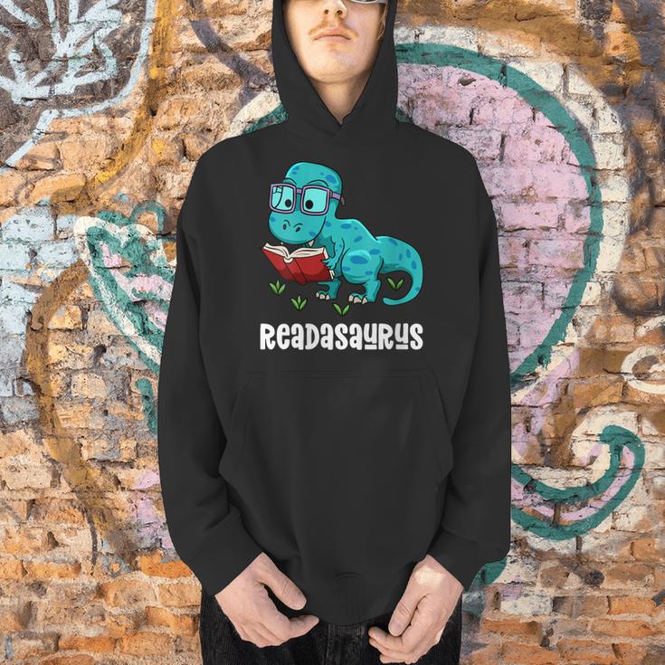 Readasaurus Reading Dinosaur Bookworm Book Reader Meme Men Hoodie
