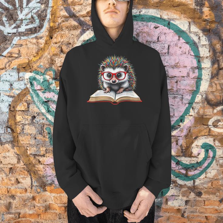 Reading Book Hedgehog Men Hoodie