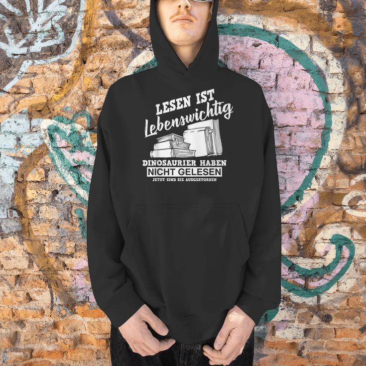 Reading Books Is Life Important Dinosaur Book Men Hoodie