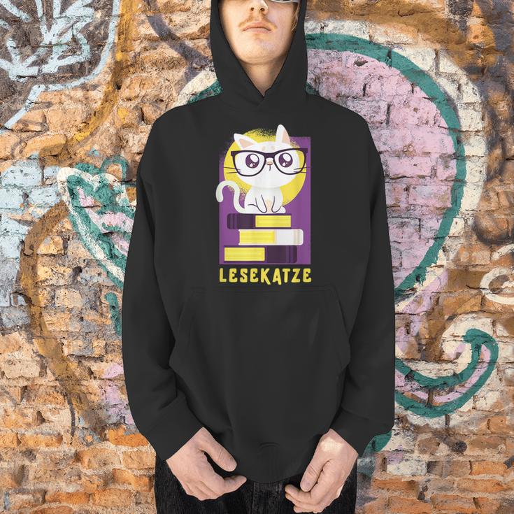 Reading Cat Cat Cat Reading Worm Books Cat Friend Gift For Men Women Men Hoodie