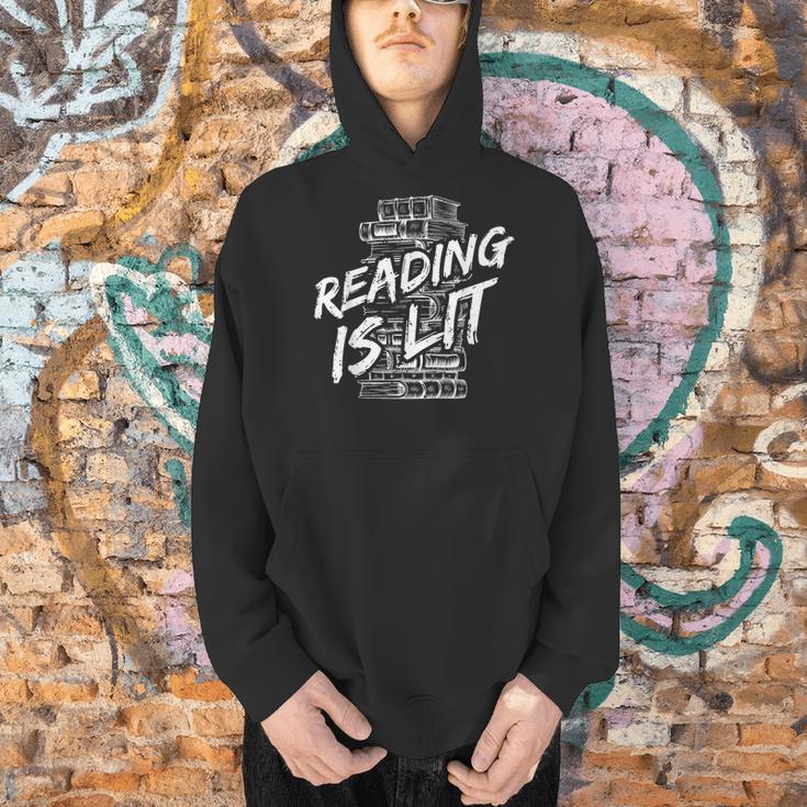 Reading Is Lit Book Lover Reading Teacher For Men Women Kids Men Hoodie