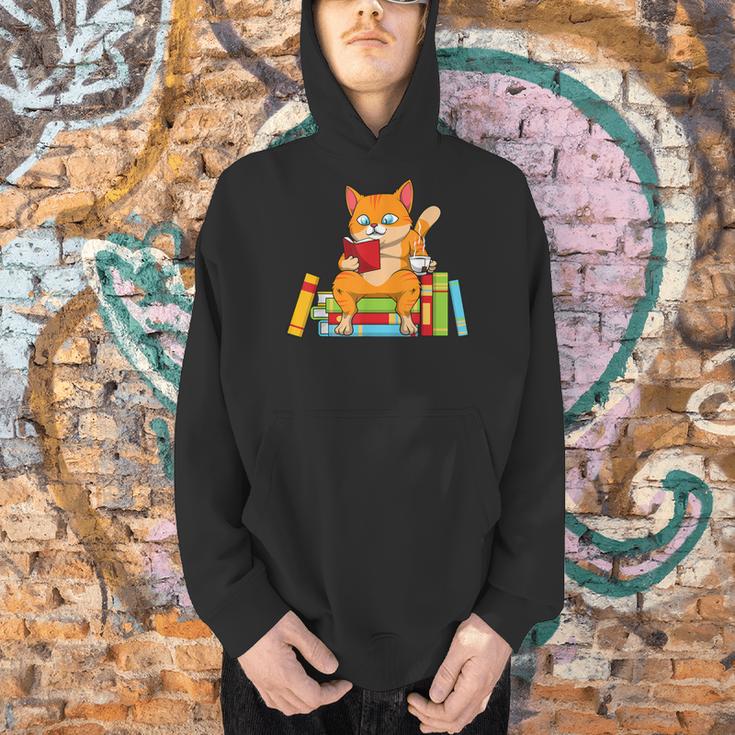 Reading For Men Women Books Cat Reading Lover Men Hoodie
