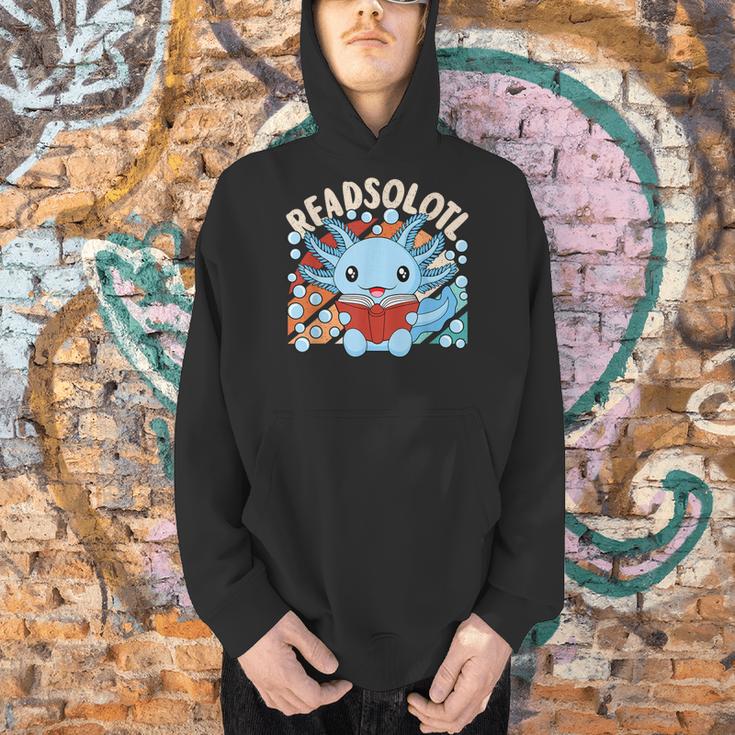 Readsolotl Axolotl Axolotl Lover Kawaii Reading Book Men Hoodie