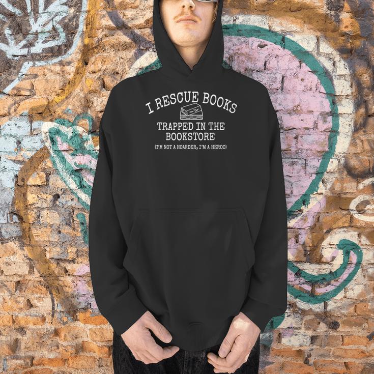 I Rescue Books Trapped In The Bookstore Quote Men Hoodie