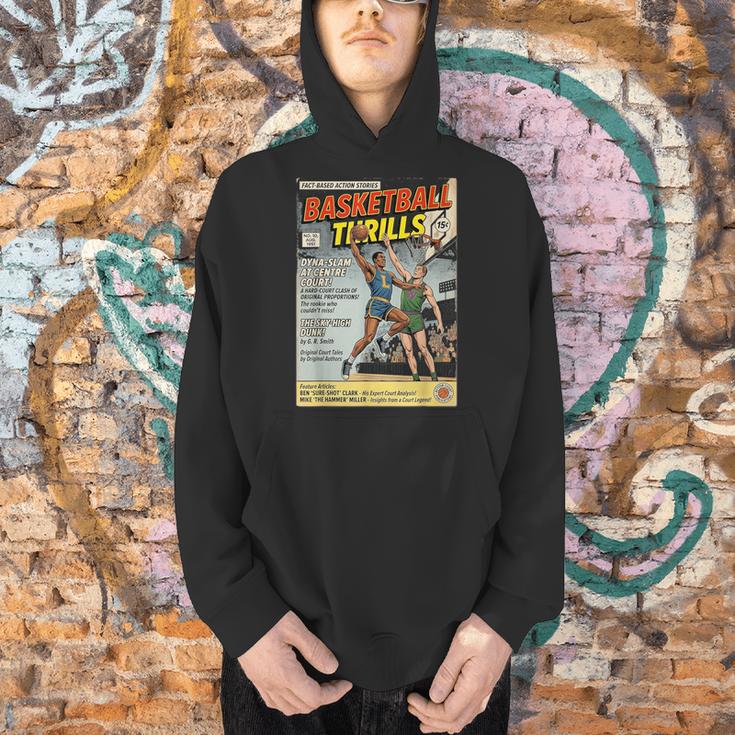 Retro Basketball Player Comic Book Style Dunker Graphic Men Hoodie