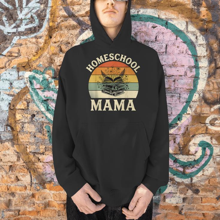 Retro Floral Homeschool Mama Wildflower Book Stack Aesthetic Men Hoodie