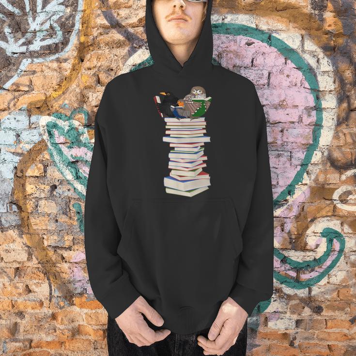 Robin Owl Bird Birds With Books Birdlover Animal Men Hoodie Robin Owl Bird Birds With Books Birdlover Animal Men Hoodie