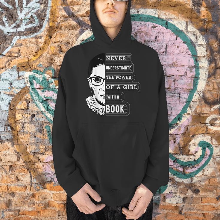 Ruth Bader Ginsburg Shirt Girl With A Book Political Resist Men Hoodie