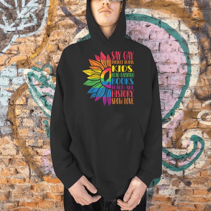 Say Gay Protect Trans Kids Read Banned Books Pride Month Men Hoodie Say Gay Protect Trans Kids Read Banned Books Pride Month Men Hoodie