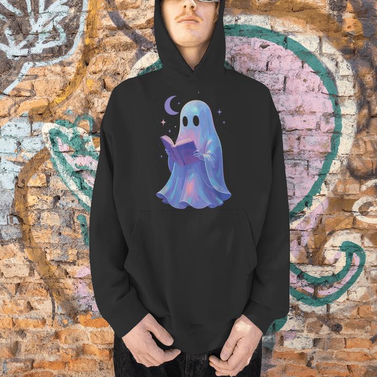 Scary Reading Book Lovers Halloween Costume Pastel Ghost Men Hoodie