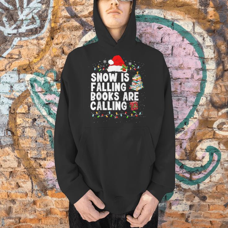 Snow Is Falling Books Are Calling Men Hoodie