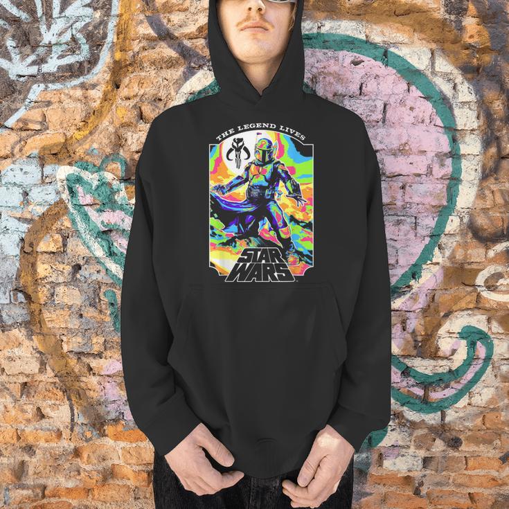 Star Wars The Book Of Boba Fett The Legend Lives Retro V-2 Men Hoodie
