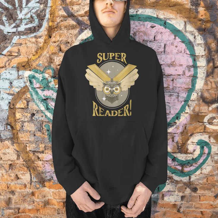 Super Reader Owl Bookmarks Reading Librarian Nocturnal Book Men Hoodie