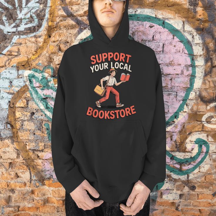Support Your Local Bookstore Retro Book Lover Men Hoodie
