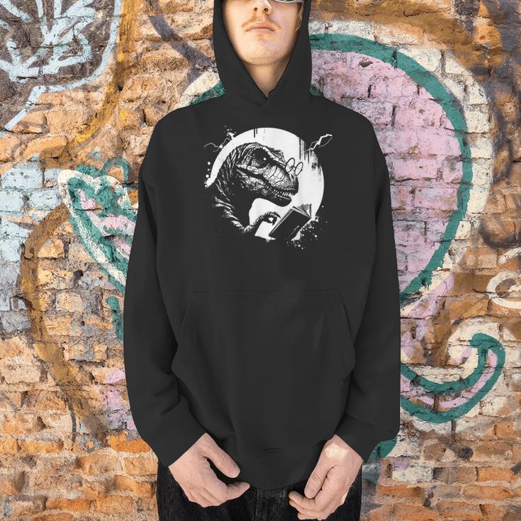 T-Rex Bookworm Book Reading Dinosaur Lover Men Hoodie