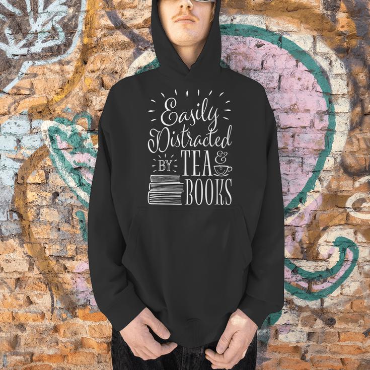 Tea Drinker Easily Distracted By Tea And Books Men Hoodie