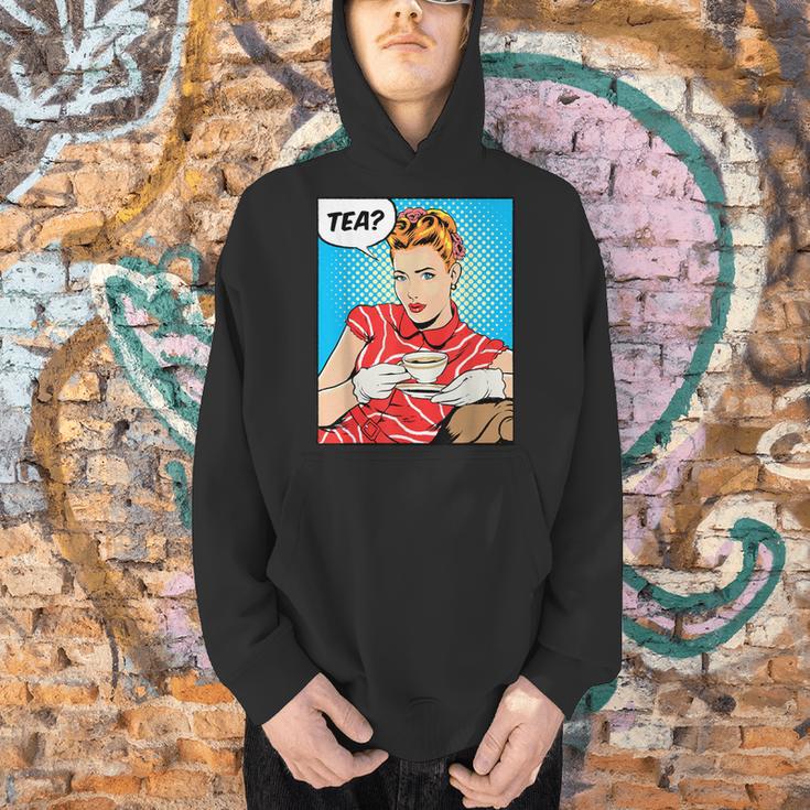 Tea Pop Art Comic Book Cartoon Tea Party Tea Lover Drinking Men Hoodie