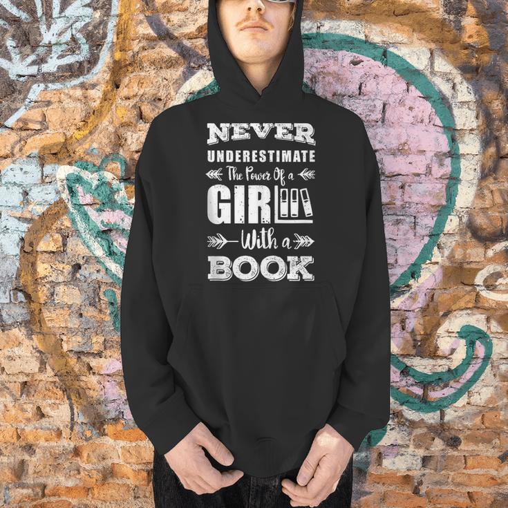 Never Underestimate A Girl With A Book Feminist Reader Men Hoodie