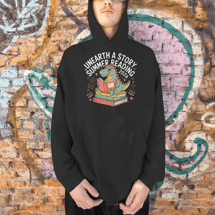 Unearth A Story Summer Reading 2026 Dinosaur Books Men Hoodie