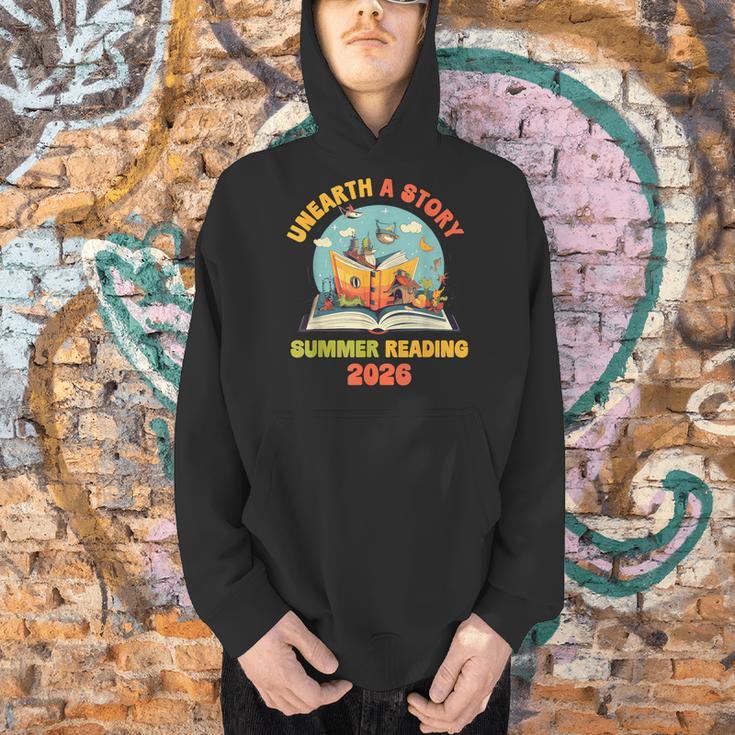 Unearth a Story Summer Reading 2026 Librarian Book Library Men Hoodie Unearth a Story Summer Reading 2026 Librarian Book Library Men Hoodie