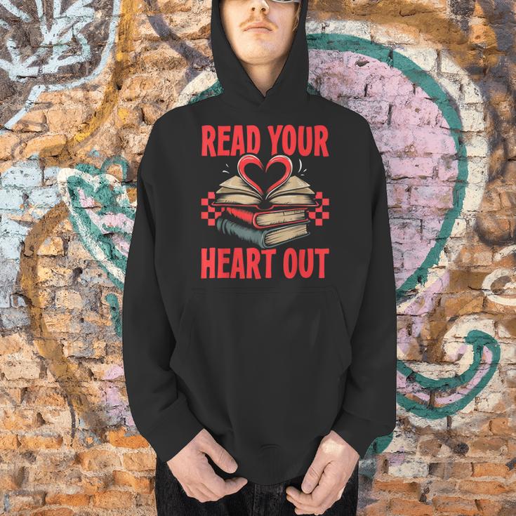 Valentine Book Read Your Heart Out Lover For Teens Kids Men Hoodie