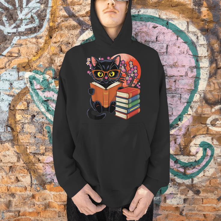 Vintage Japanese Cat Book Lovers Librarian Dad Teacher Men Hoodie Vintage Japanese Cat Book Lovers Librarian Dad Teacher Men Hoodie