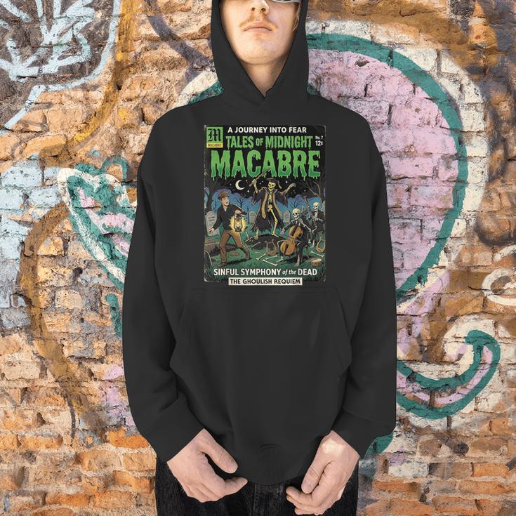 Vintage Retro Horror Comic Book Cover Skeleton Macabre Men Hoodie