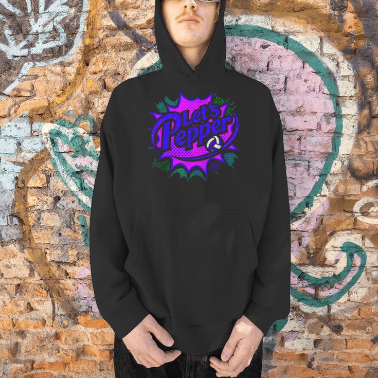 Volleyball Lets Pepper Retro Pop Comic Book Style Player Art Men Hoodie Volleyball Lets Pepper Retro Pop Comic Book Style Player Art Men Hoodie