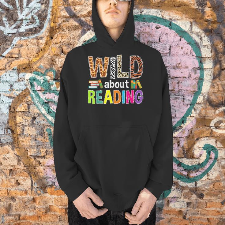 Wild About Reading Library Day Reading Books & Bookworm Men Hoodie