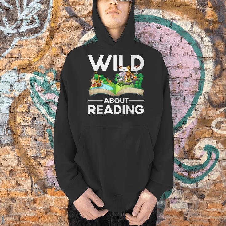 Wild About Reading Lovers Avid Readers Bookworms Book Lovers Men Hoodie