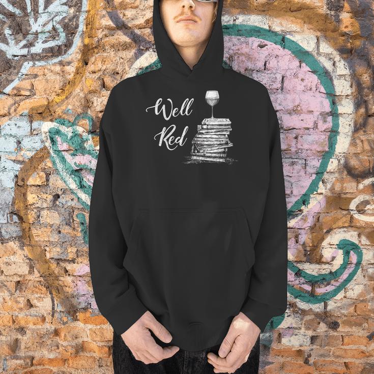 Wine Lovers WELL RED Book Club Drinking Men Hoodie